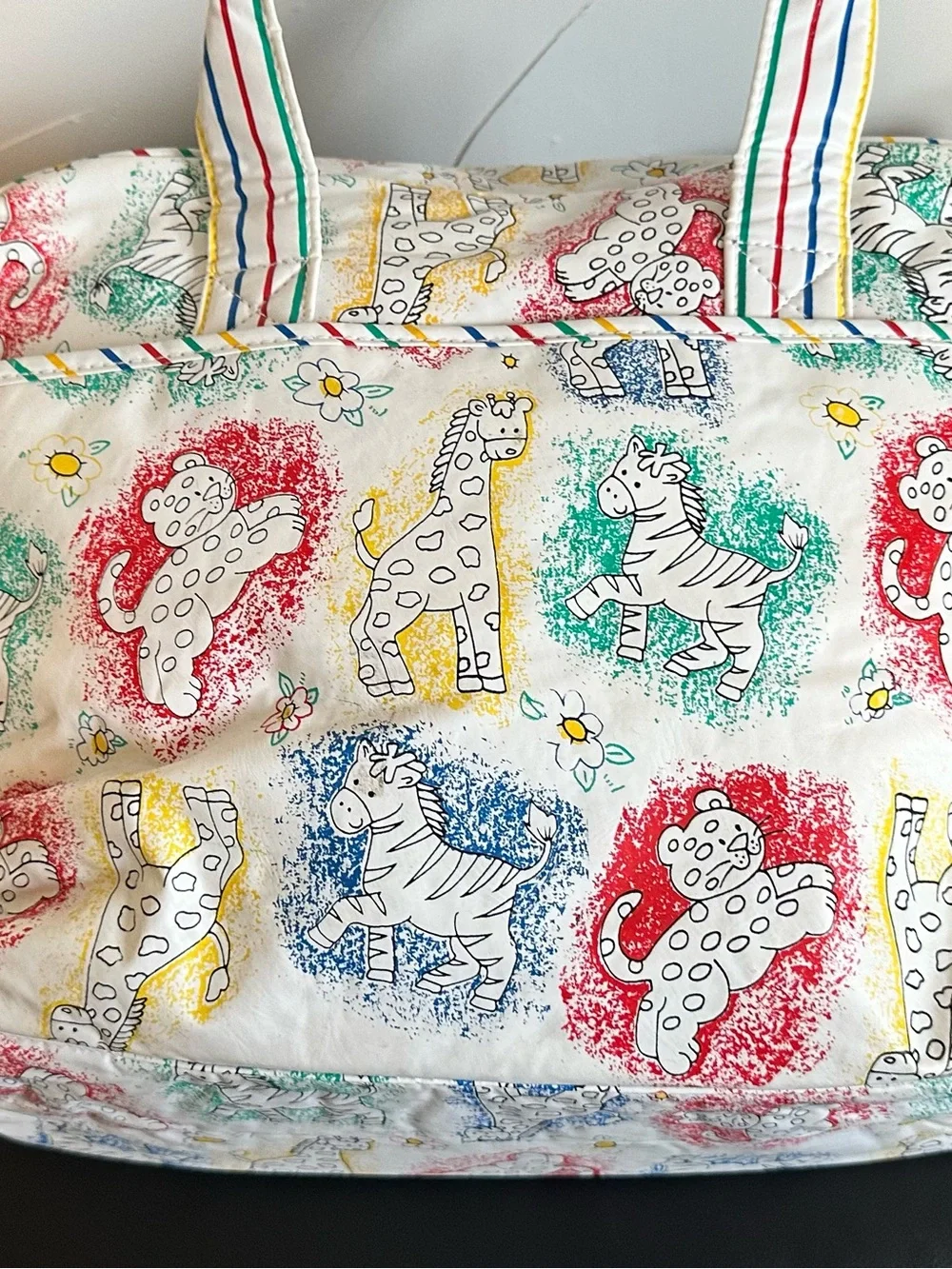 Gerber Vintage Rare Deadstock Diaper Bag Safari Squeaker EVC